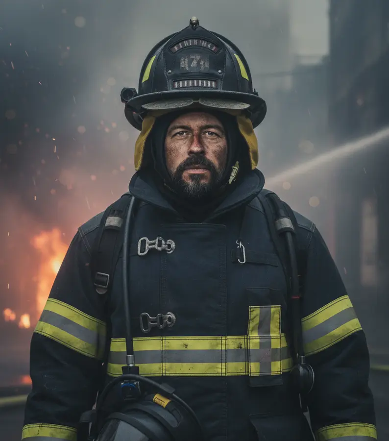 The portrait as a firefighter