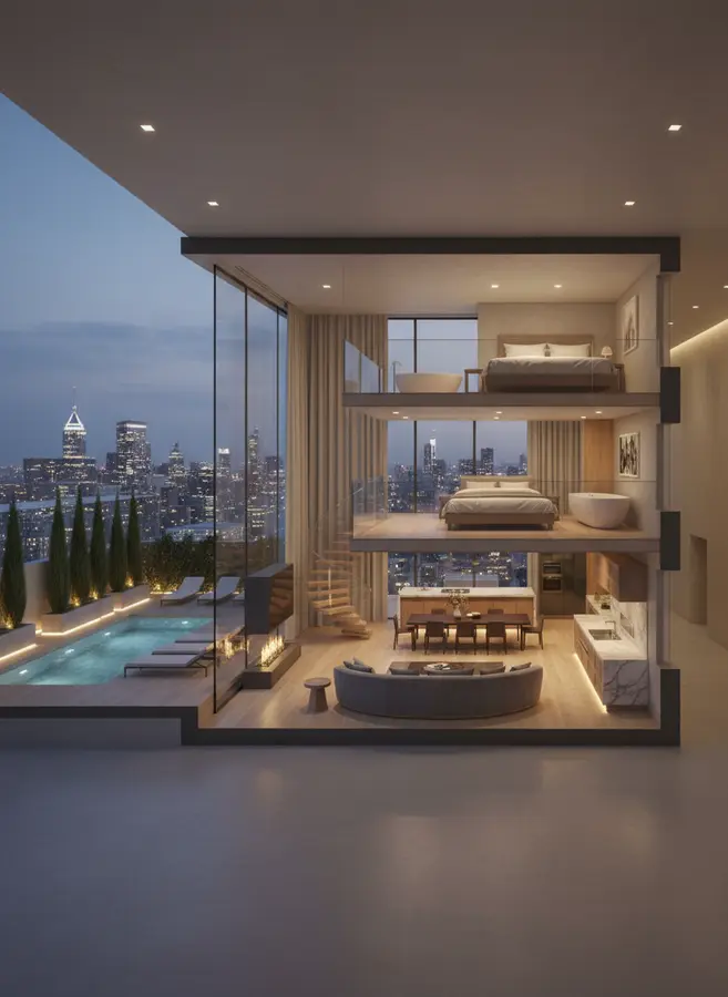 The sketch as a photorealistic penthouse