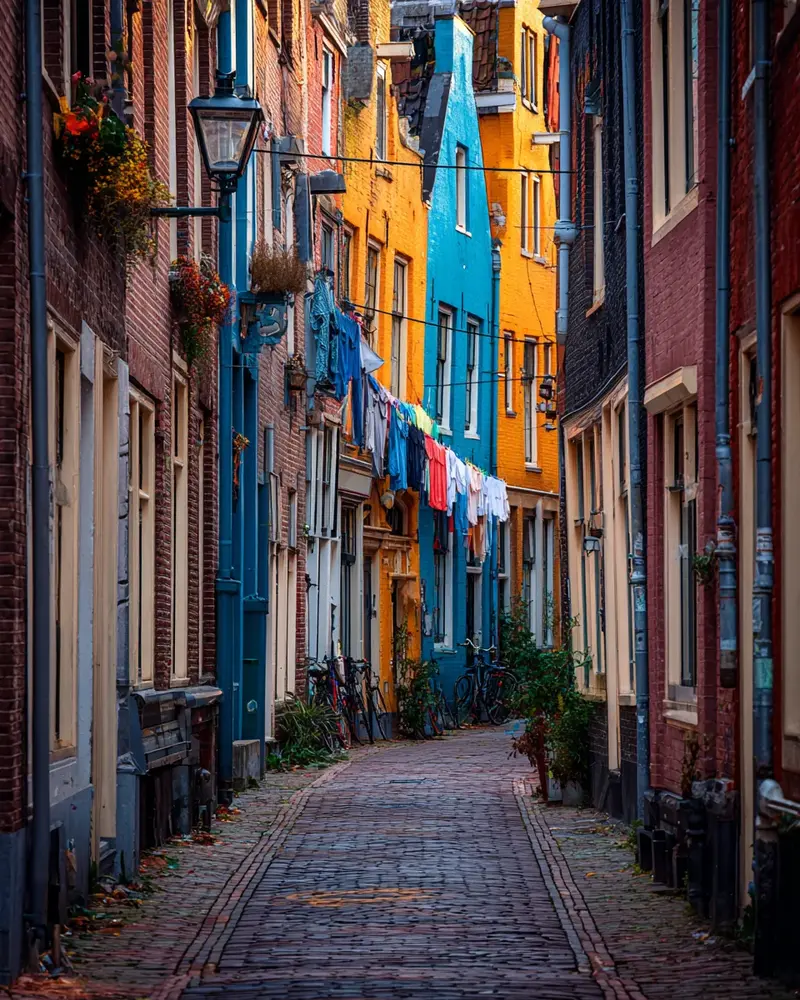 A colourful old town alley